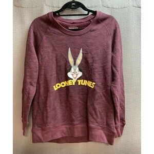 Looney Tunes Womens Crew Neck Pullover Graphic Sweatshirt Large‎